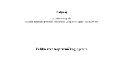 Natječaj “Veliko srce koprivničkog djeteta”