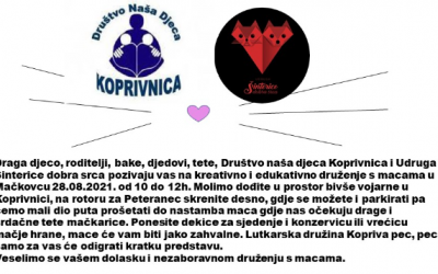 Mačkasta akcija Društva naša djeca Koprivnica i Udruge Šinterice dobra srca